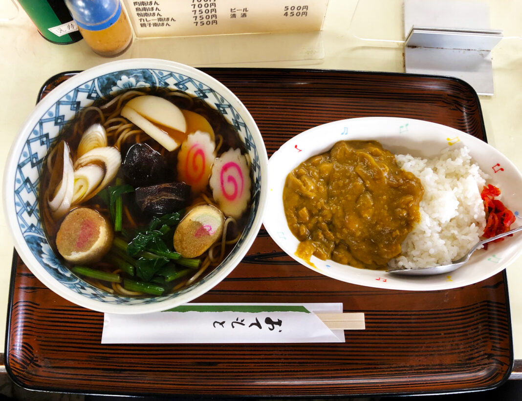 おかめそば＆小カレーライス