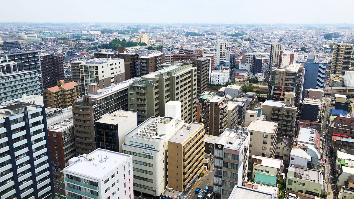 ロイヤルパインズホテル18F・彩湖からの眺望 - 浦和ランチ ロイヤルパインズホテル18F彩湖から東北東側の眺望